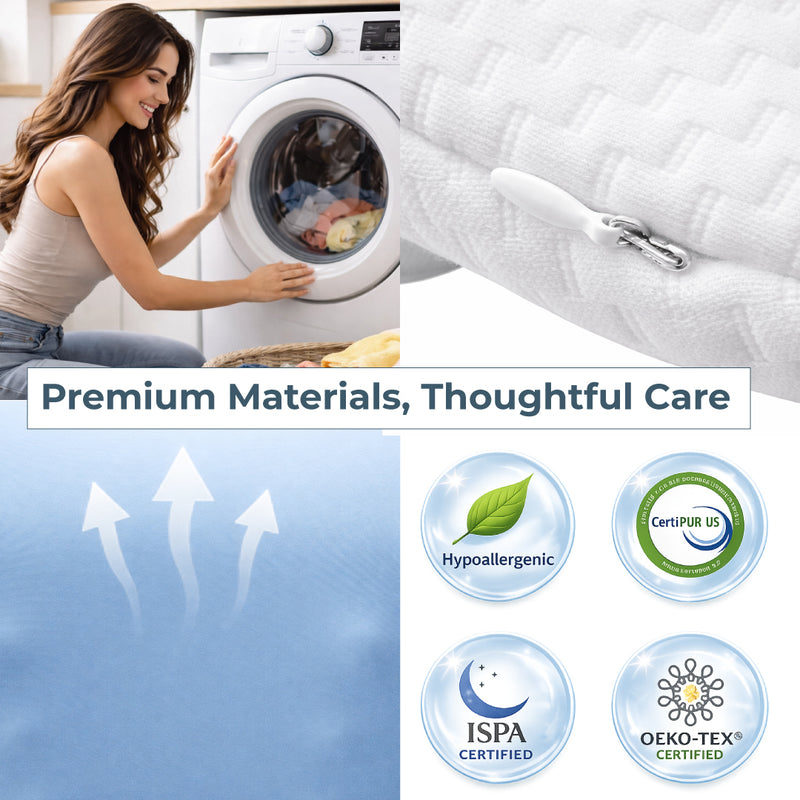 Aligné Ergonomic Bamboo Silk Cooling Pillow for Deep Sleep