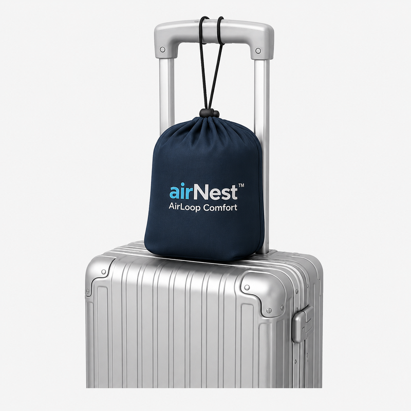airNest by knēNest — Breathable Travel Neck Pillow with 360° Overlap Support