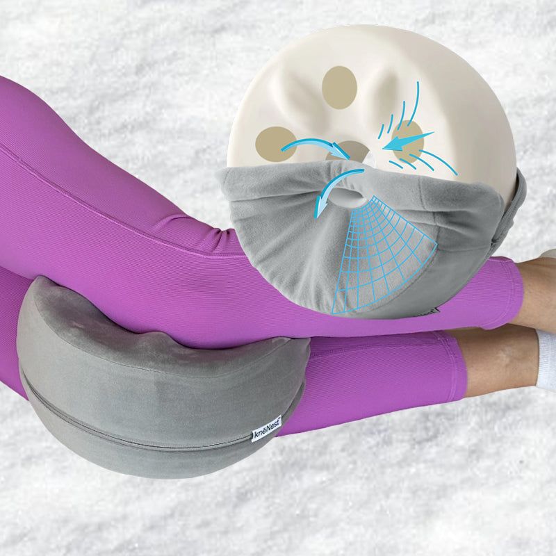 knēNest® AI-Optimized Knee Pillow for Side Sleepers, Sounder Sleep, Alleviate Back Pain, Hip & Knee Support