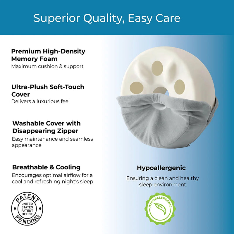 knēNest® AI-Enhanced Knee Pillow for Side Sleepers, Sounder Sleep, Alleviate Back Pain, Hip & Knee Support