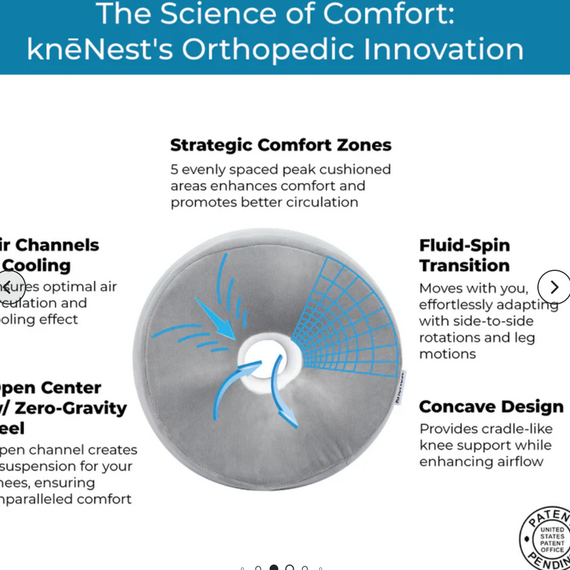 knēNest® AI-Optimized Knee Pillow for Side Sleepers, Sounder Sleep, Alleviate Back Pain, Hip & Knee Support